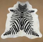 Zebra printed Cowhide rug leather 100% Natural C202140