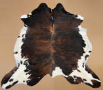 XXL 7.2 ft x 7.2 ft Brown & White Cowhide rug 100% Natural C202144