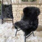 New Zealand Dark Grey Sheepskin rug 100% Natural