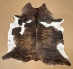 XXL 6.8 ft x 6.4 ft Brown & White Cowhide rug 100% Natural C202141