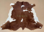 Brown & White Calf leather rug / Cowhide rug 100% Natural Leather C202007