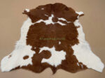 Brown & White Calf leather rug / Cowhide rug 100% Natural Leather C202012