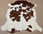 Brown & White Calf leather rug / Cowhide rug 100% Natural Leather C202015