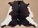 Brown & White Calf leather rug / Cowhide rug 100% Natural Leather C202005