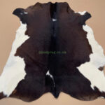 Brown & White Calf leather rug / Cowhide rug 100% Natural Leather C202005