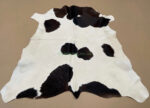 Brown & White Calf leather rug / Cowhide rug 100% Natural Leather C202021