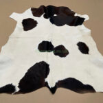 Brown & White Calf leather rug / Cowhide rug 100% Natural Leather C202021