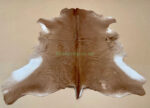 Brown & White Calf leather rug / Cowhide rug 100% Natural Leather C202020