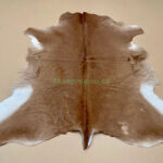 Brown & White Calf leather rug / Cowhide rug 100% Natural Leather C202020