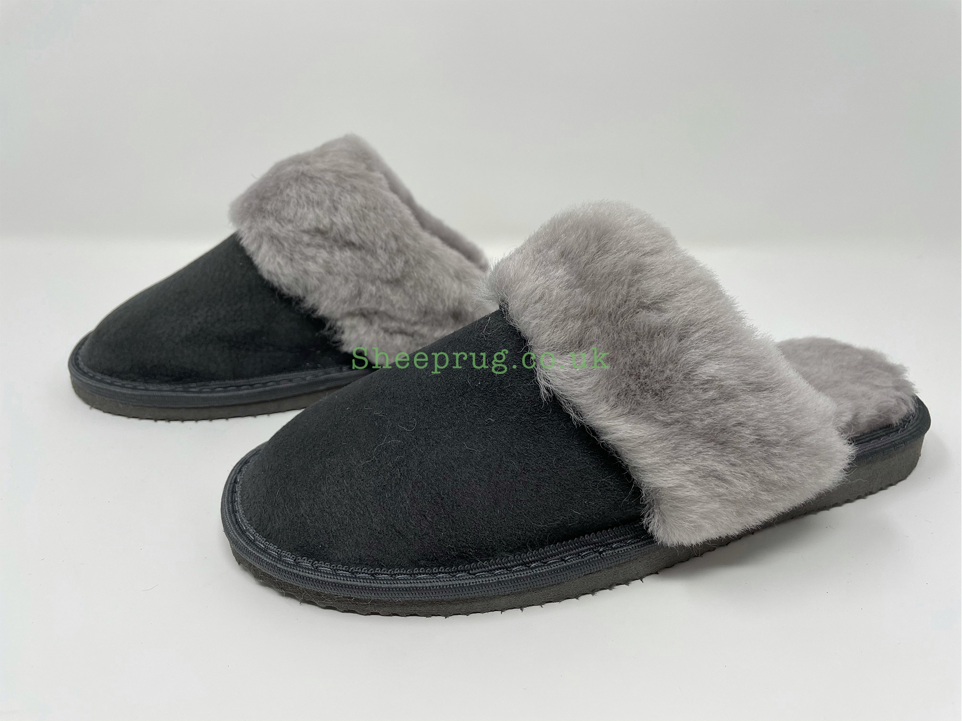 womens grey sheepskin slippers