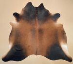 XXL 6.7 ft x 6.9 ft Brown & Black Cowhide rug 100% Natural C202149