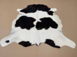 Black & White Calf leather rug / Cowhide rug 100% Natural Leather C202010 - Image 4