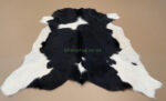 Black & White Calf leather rug / Cowhide rug 100% Natural Leather C202014 - Image 4