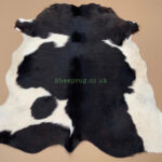 Black & White Calf leather rug / Cowhide rug 100% Natural Leather C202004