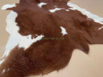 Brown & White Calf leather rug / Cowhide rug 100% Natural Leather C202007 - Image 2