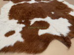 Brown & White Calf leather rug / Cowhide rug 100% Natural Leather C202012 - Image 2