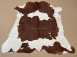Brown & White Calf leather rug / Cowhide rug 100% Natural Leather C202018