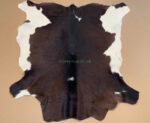 Brown & White Calf leather rug / Cowhide rug 100% Natural Leather C202005 - Image 3