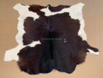 Brown & White Calf leather rug / Cowhide rug 100% Natural Leather C202001 - Image 3