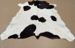 Brown & White Calf leather rug / Cowhide rug 100% Natural Leather C202021 - Image 5