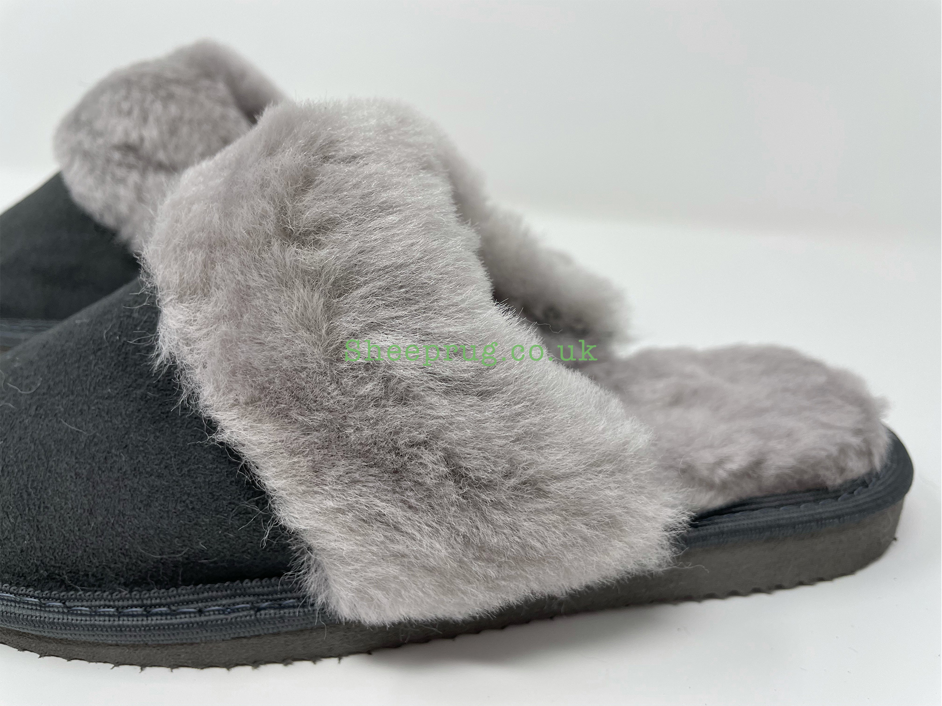 womens grey sheepskin slippers