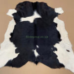 Black & White Calf leather rug / Cowhide rug 100% Natural Leather C202014