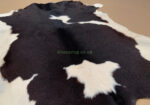 Black & White Calf leather rug / Cowhide rug 100% Natural Leather C202002 - Image 2