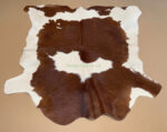 Brown & White Calf leather rug / Cowhide rug 100% Natural Leather C202018 - Image 3