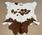 Brown & White Calf leather rug / Cowhide rug 100% Natural Leather C202019 - Image 3