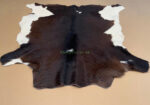 Brown & White Calf leather rug / Cowhide rug 100% Natural Leather C202005 - Image 5