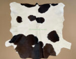 Brown & White Calf leather rug / Cowhide rug 100% Natural Leather C202021 - Image 4