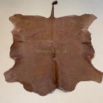 Brown & White Calf leather rug / Cowhide rug 100% Natural Leather C202016
