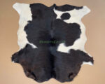 Black & White Calf leather rug / Cowhide rug 100% Natural Leather C202004 - Image 3