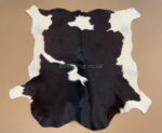Black & White Calf leather rug / Cowhide rug 100% Natural Leather C202002 - Image 4