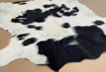 Black & White Calf leather rug / Cowhide rug 100% Natural Leather C202006 - Image 3