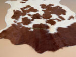 Brown & White Calf leather rug / Cowhide rug 100% Natural Leather C202015 - Image 3
