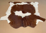 Brown & White Calf leather rug / Cowhide rug 100% Natural Leather C202018 - Image 6