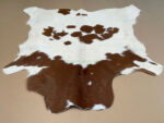 Brown & White Calf leather rug / Cowhide rug 100% Natural Leather C202019 - Image 5