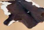 Brown & White Calf leather rug / Cowhide rug 100% Natural Leather C202005 - Image 4
