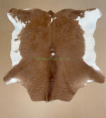 Brown & White Calf leather rug / Cowhide rug 100% Natural Leather C202011 - Image 3