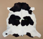 Black & White Calf leather rug / Cowhide rug 100% Natural Leather C202010