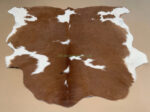 Brown & White Calf leather rug / Cowhide rug 100% Natural Leather C202009 - Image 3