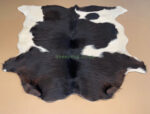 Black & White Calf leather rug / Cowhide rug 100% Natural Leather C202004 - Image 6