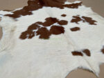 Brown & White Calf leather rug / Cowhide rug 100% Natural Leather C202019 - Image 2