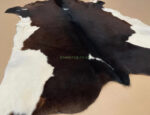 Brown & White Calf leather rug / Cowhide rug 100% Natural Leather C202005 - Image 2