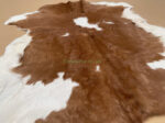 Brown & White Calf leather rug / Cowhide rug 100% Natural Leather C202017 - Image 3