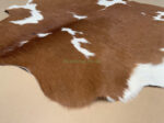 Brown & White Calf leather rug / Cowhide rug 100% Natural Leather C202009 - Image 4