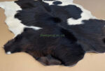 Black & White Calf leather rug / Cowhide rug 100% Natural Leather C202004 - Image 4