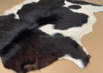 Black & White Calf leather rug / Cowhide rug 100% Natural Leather C202004 - Image 5