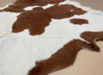 Brown & White Calf leather rug / Cowhide rug 100% Natural Leather C202013 - Image 2
